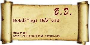 Bokányi Dávid névjegykártya