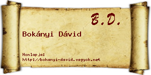 Bokányi Dávid névjegykártya