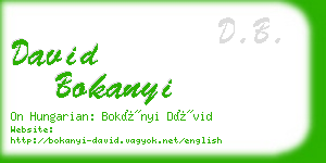 david bokanyi business card